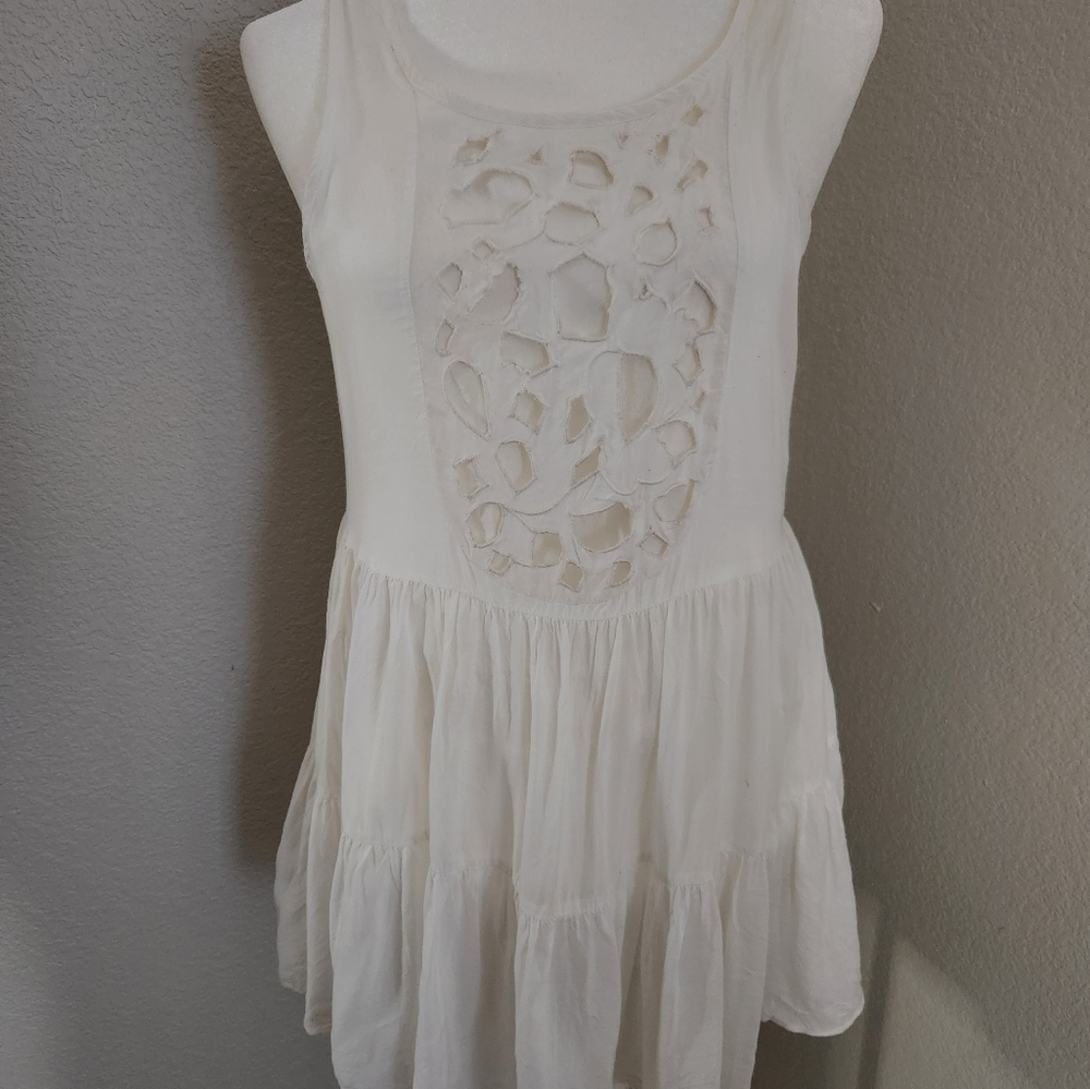 Lovers and Friends White Eyelet Mini Dress XS - Picture 1 of 6